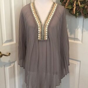Willow & Clay beaded sheer top